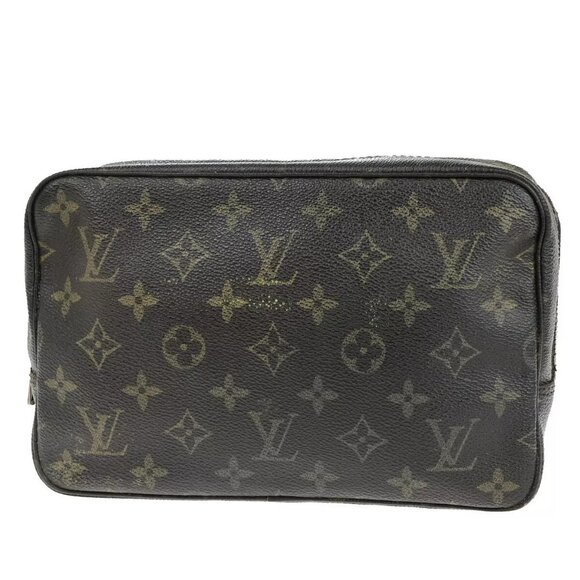 LOUIS VUITTON Trousse Toilette 23 Clutch Hand Bag Monogram Brown - Picture 1 of 16